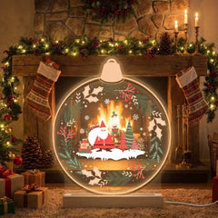 Christmas LED Neon Sign with Santa and Winter Forest Scene