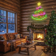 Christmas Pizza Tree Led Neon Sign Light