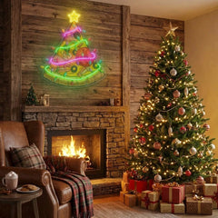 Christmas Pizza Tree Led Neon Sign Light