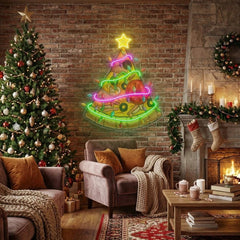 Christmas Pizza Tree Led Neon Sign Light