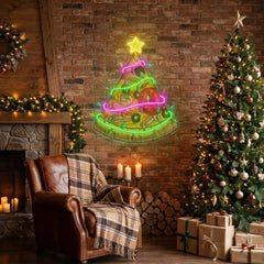 Christmas Pizza Tree Led Neon Sign Light