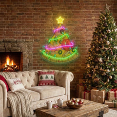 Christmas Pizza Tree Led Neon Sign Light