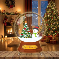 Christmas Snow Globe LED Neon Sign with Snowman and Tree