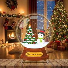Christmas Snow Globe LED Neon Sign with Snowman and Tree