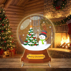 Christmas Snow Globe LED Neon Sign with Snowman and Tree