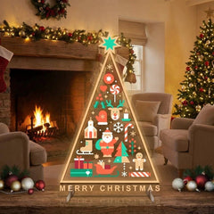 Christmas Tree LED Neon Sign with Holiday Icons