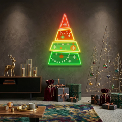Christmas Tree Pyramid Led Neon Sign Light