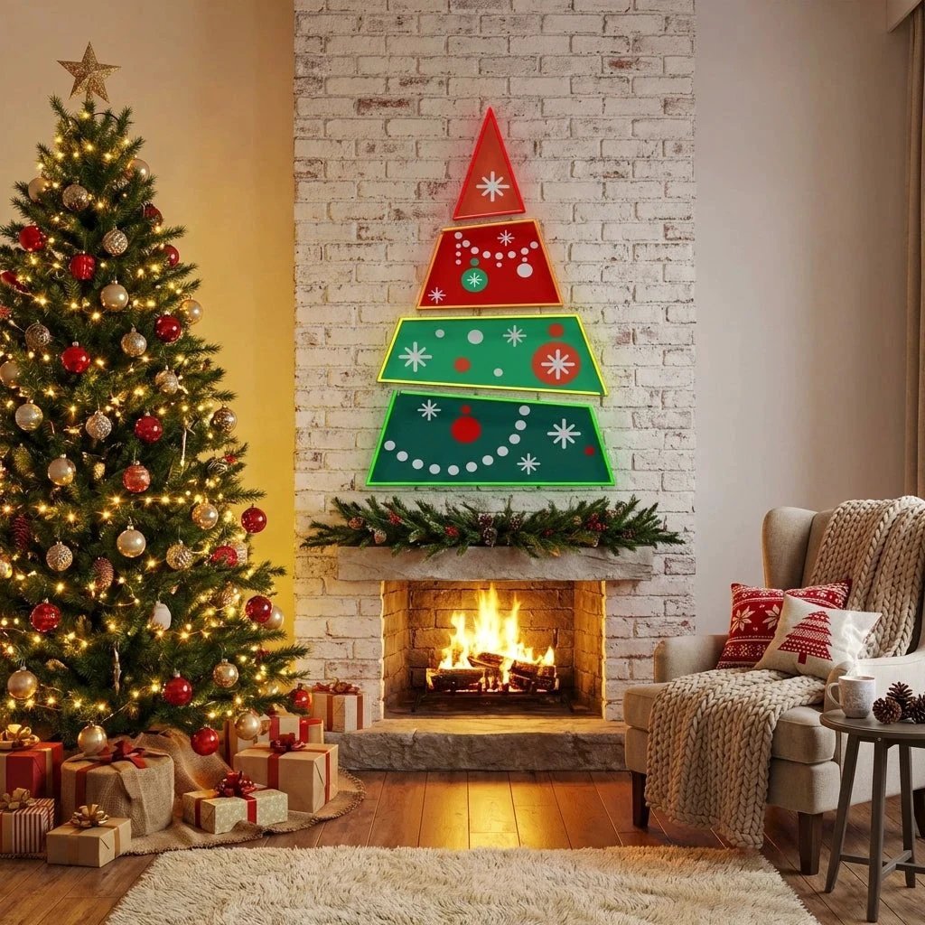 Christmas Tree Pyramid Led Neon Sign Light