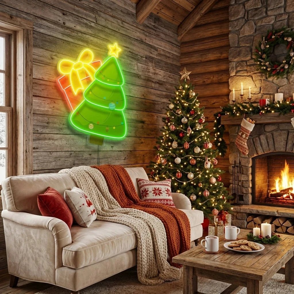 Christmas Tree Gift Led Neon Sign Light