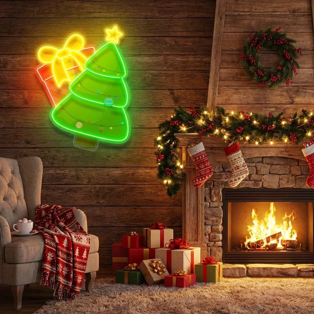 Christmas Tree Gift Led Neon Sign Light