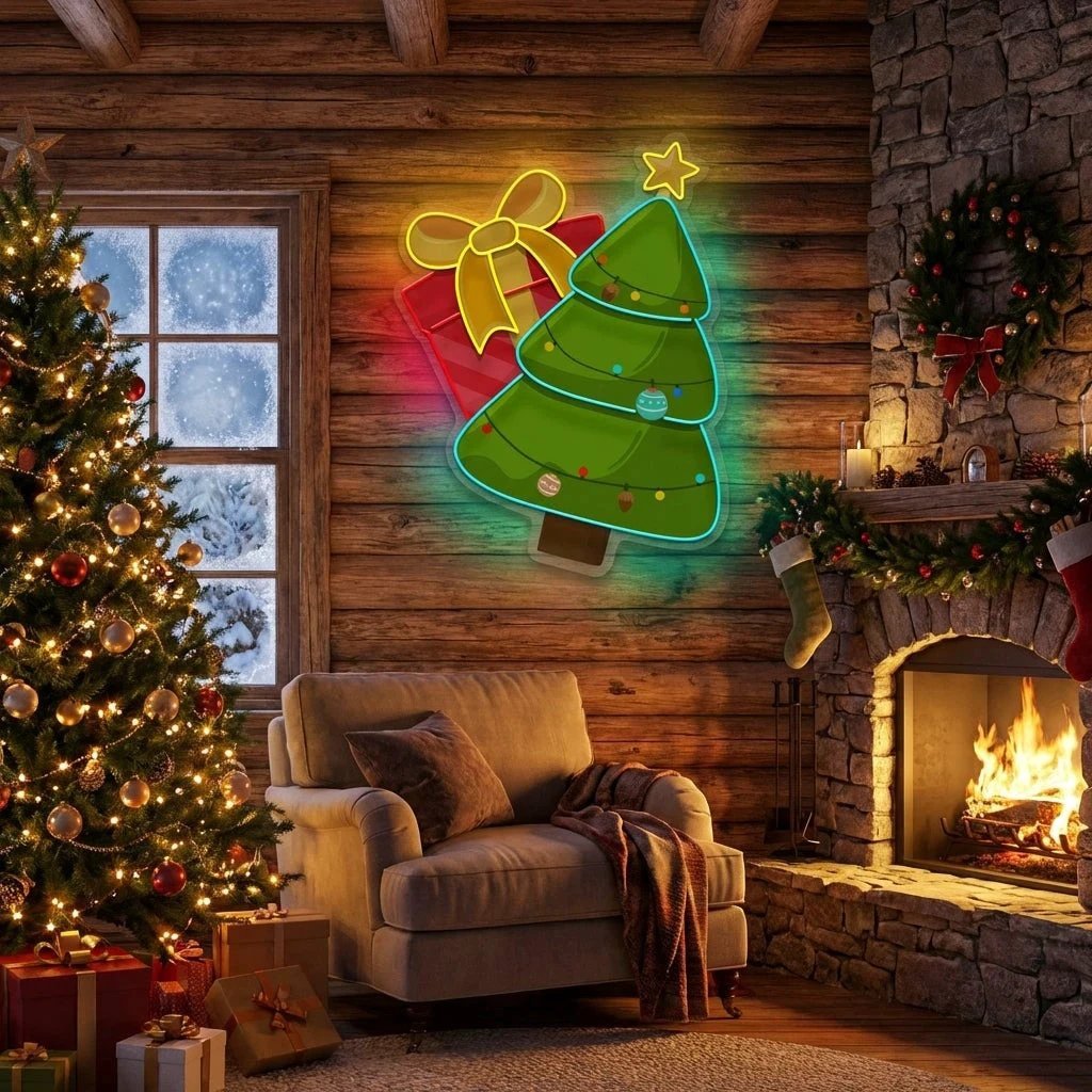 Christmas Tree Gift Led Neon Sign Light