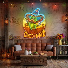 Cinco De Mayo Cactus LED Neon Sign Light Pop Art