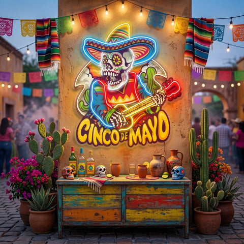 Cinco De Mayo Skull LED Neon Sign Light Pop Art