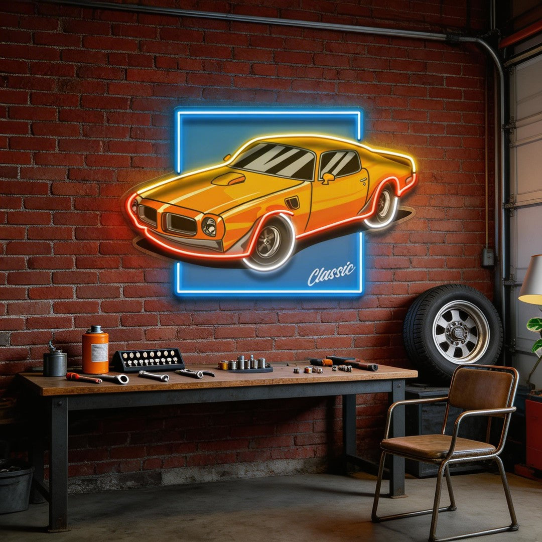 Classic Yellow Car LED Neon Sign Light Pop Art