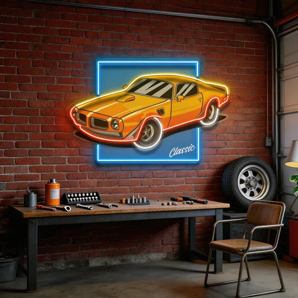 Classic Yellow Car LED Neon Sign Light Pop Art