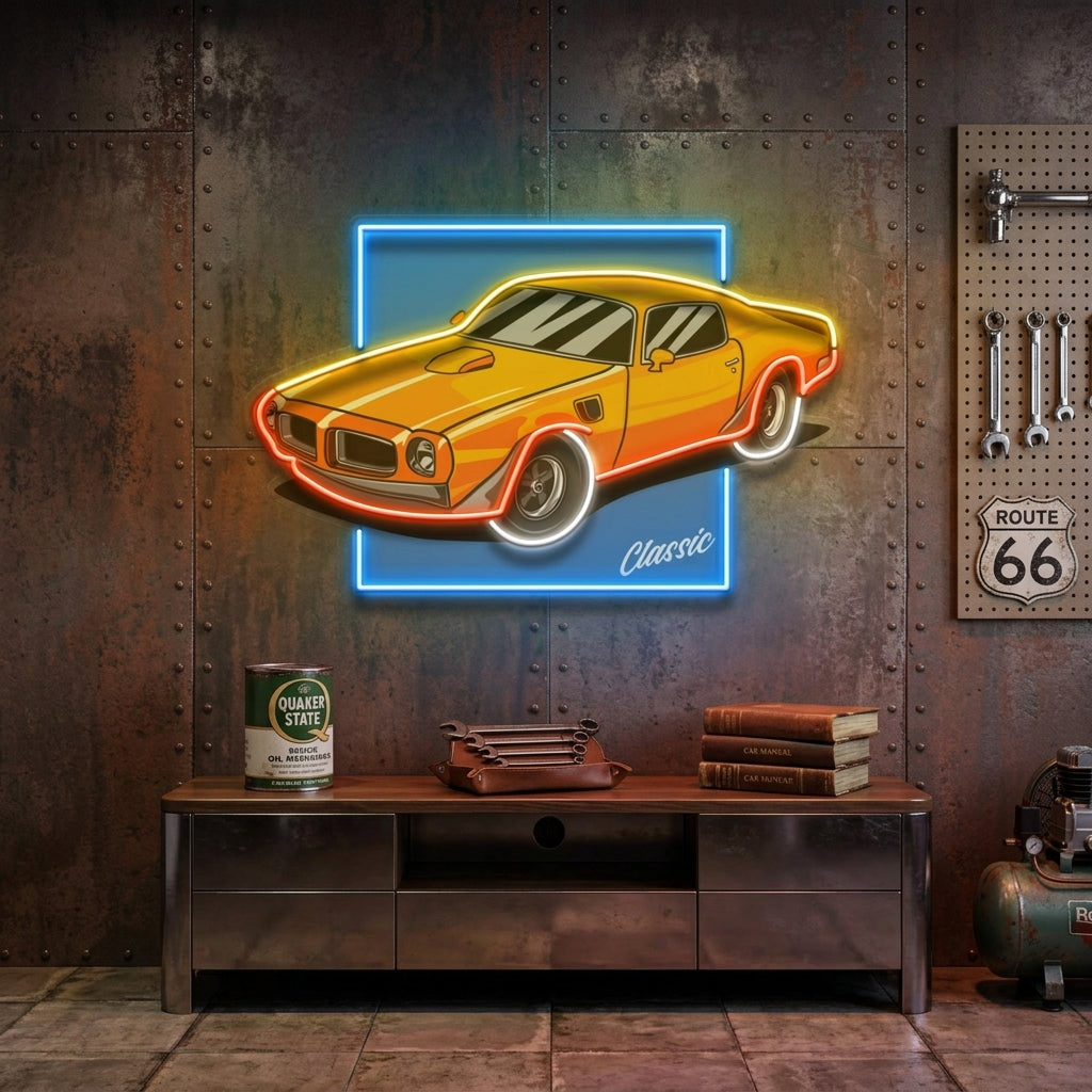 Classic Yellow Car LED Neon Sign Light Pop Art