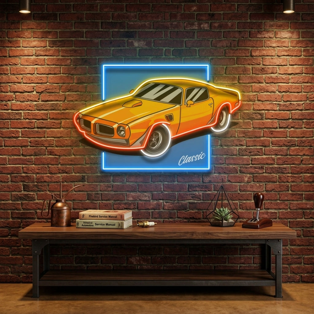 Classic Yellow Car LED Neon Sign Light Pop Art