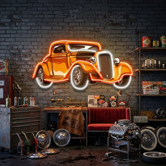 Classic Car On Colid Color LED Neon Sign Light Pop Art
