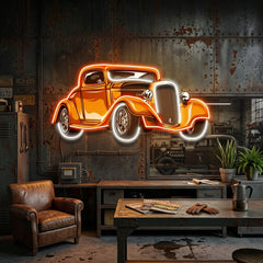 Classic Car On Colid Color LED Neon Sign Light Pop Art