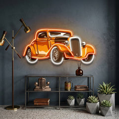 Classic Car On Colid Color LED Neon Sign Light Pop Art