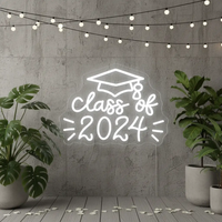 Class of 2025 Hat LED Neon Sign Grad Prom Party Decor Sign
