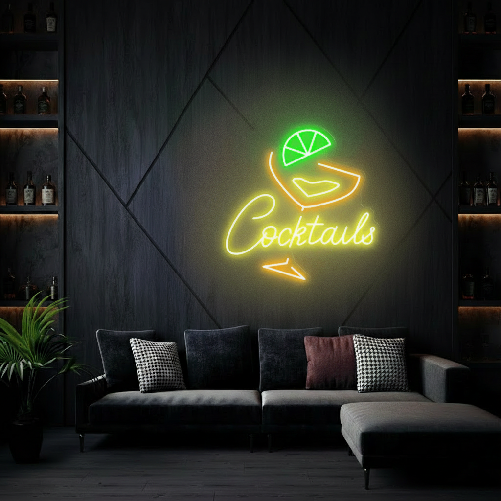 Cocktails Neon Sign Bar Neon Sign Wall Art - VN03 - Customneonstudio