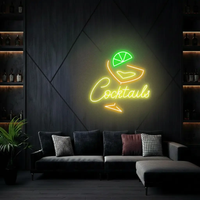Cocktails Neon Sign Bar Neon Sign Wall Art