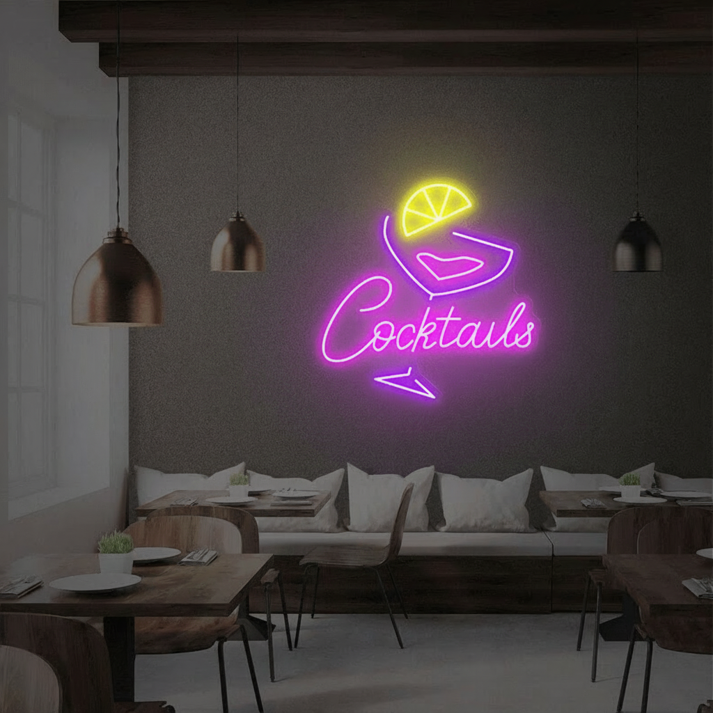 Cocktails Neon Sign Bar Neon Sign Wall Art - VN03 - Customneonstudio