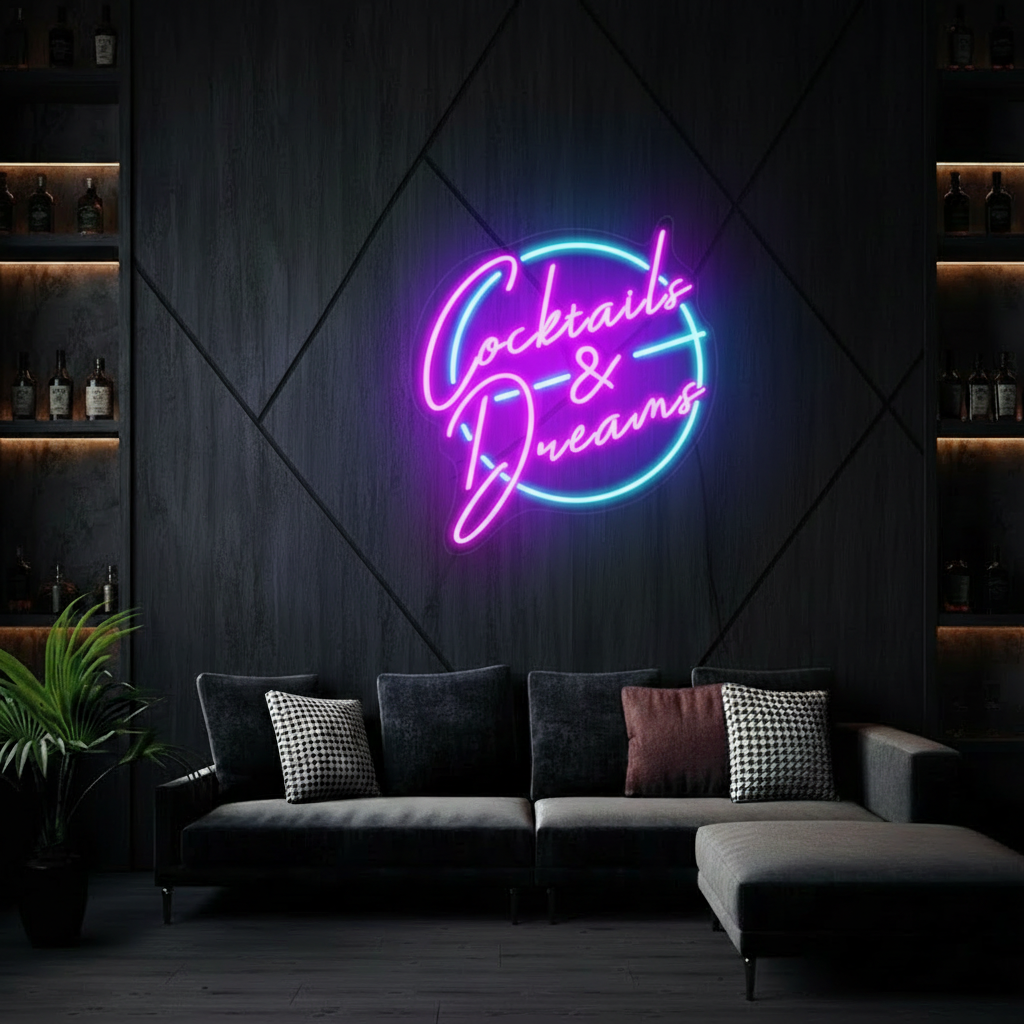 Cocktails and Dreams Neon Sign Bar Wall Decor Sign - VN03 - Customneonstudio