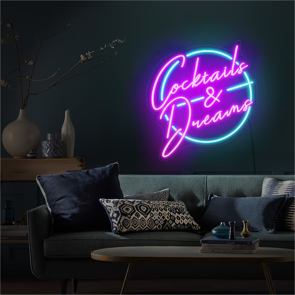 Cocktails and Dreams Neon Sign Bar Wall Decor Sign - VN03 - Customneonstudio