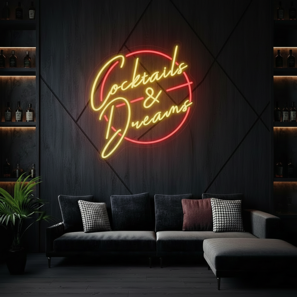 Cocktails and Dreams Neon Sign Bar Wall Decor Sign - VN03 - Customneonstudio