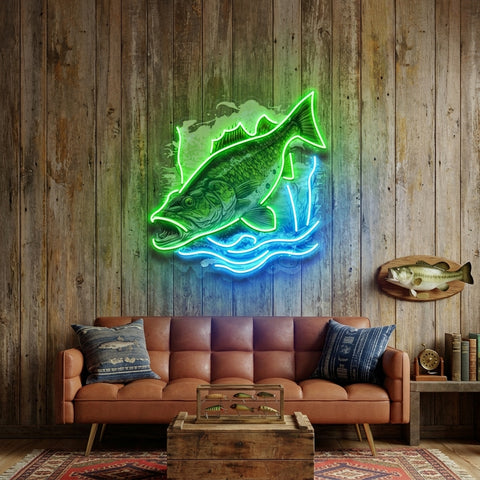 Cold Fishing Frame LED Neon Sign Light Pop Art