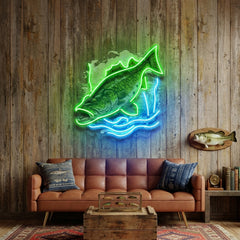 Cold Fishing Frame LED Neon Sign Light Pop Art