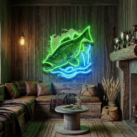 Cold Fishing Frame LED Neon Sign Light Pop Art