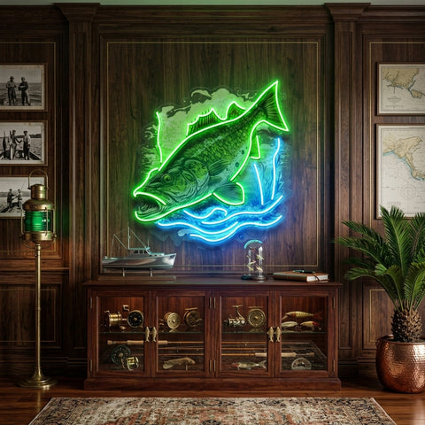 Cold Fishing Frame LED Neon Sign Light Pop Art