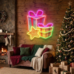 Colorful Christmas Gifts Art work Led Neon Sign Light