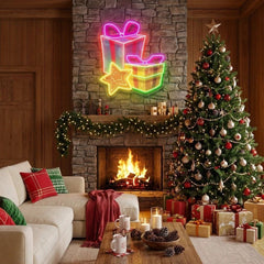 Colorful Christmas Gifts Art work Led Neon Sign Light
