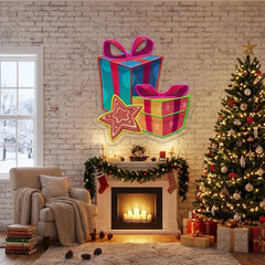 Colorful Christmas Gifts Art work Led Neon Sign Light
