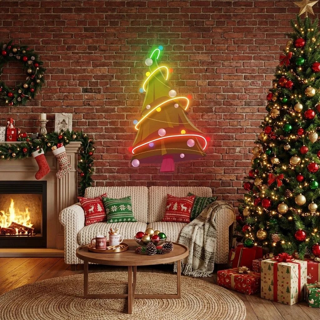 Colorful Christmas Tree Art Work Led Neon Sign Light