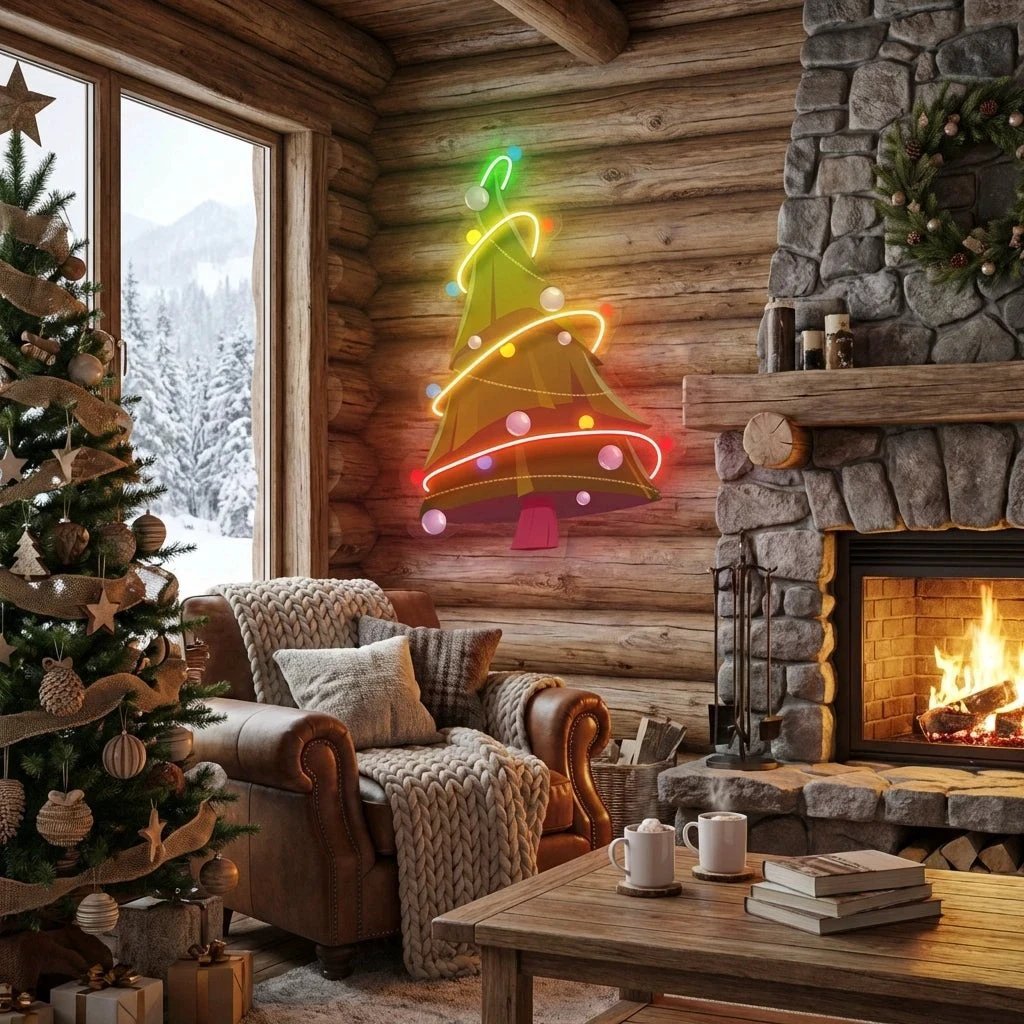 Colorful Christmas Tree Art Work Led Neon Sign Light