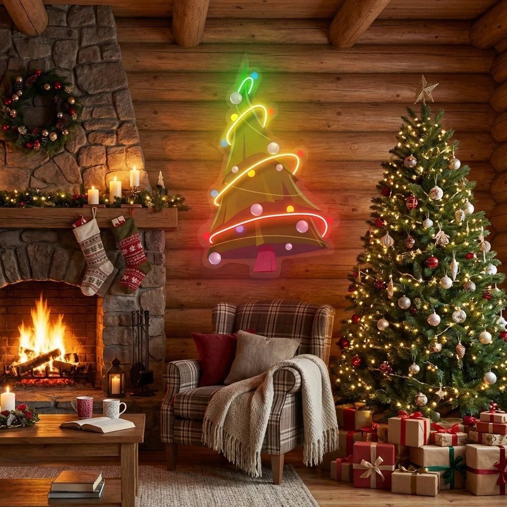 Colorful Christmas Tree Art Work Led Neon Sign Light