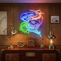Colorful Fishing LED Neon Sign Light Pop Art