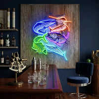 Colorful Fishing LED Neon Sign Light Pop Art