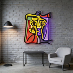 Colorful Girl Painting Abstract Art LED Neon Sign Light