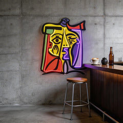 Colorful Girl Painting Abstract Art LED Neon Sign Light