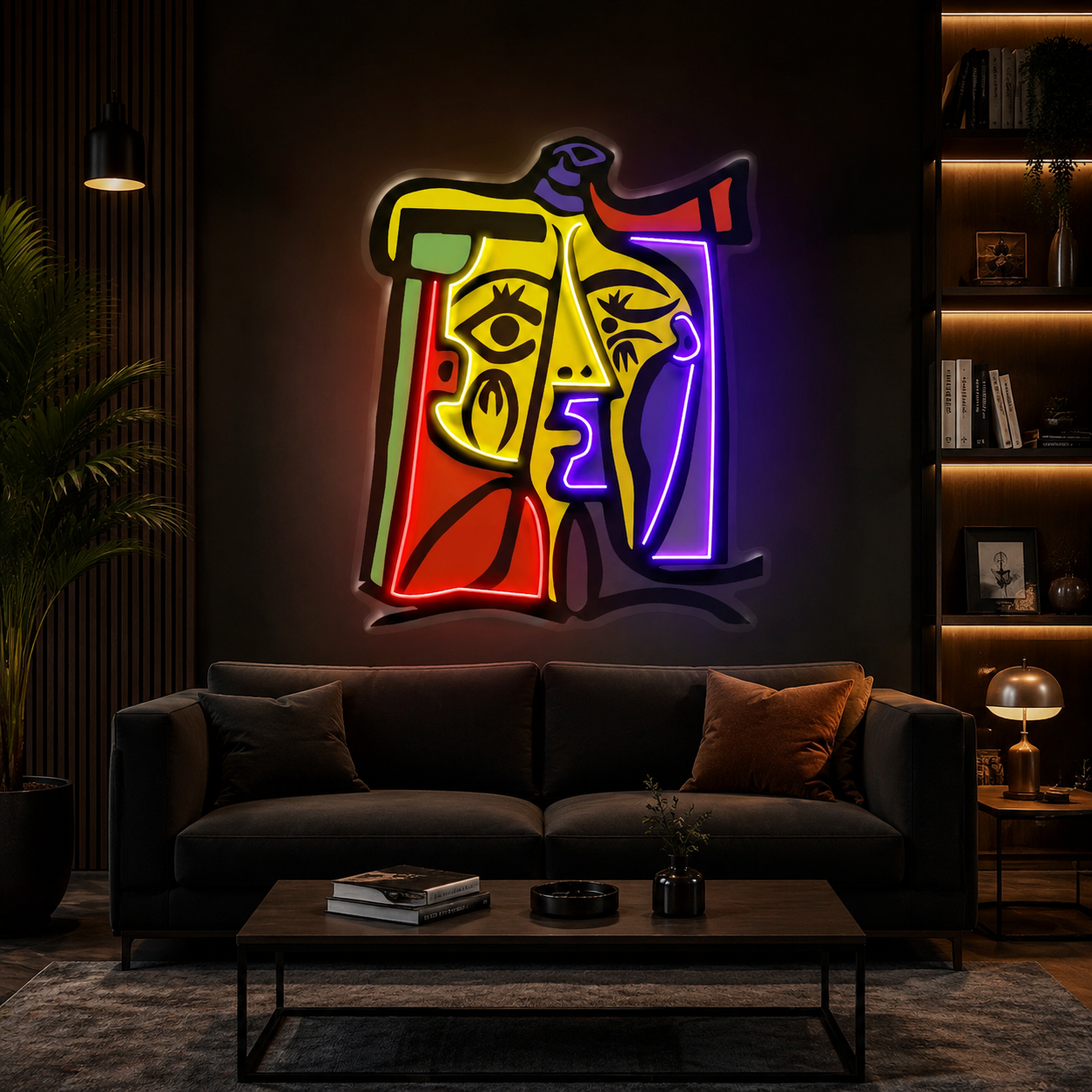Colorful Girl Painting Abstract Art LED Neon Sign Light