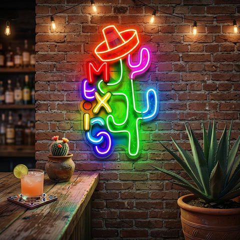 Colorful Mexican Theme Design Abstract Art LED Neon Sign Light Pop Art