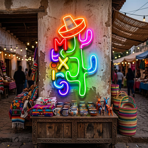 Colorful Mexican Theme Design Abstract Art LED Neon Sign Light Pop Art