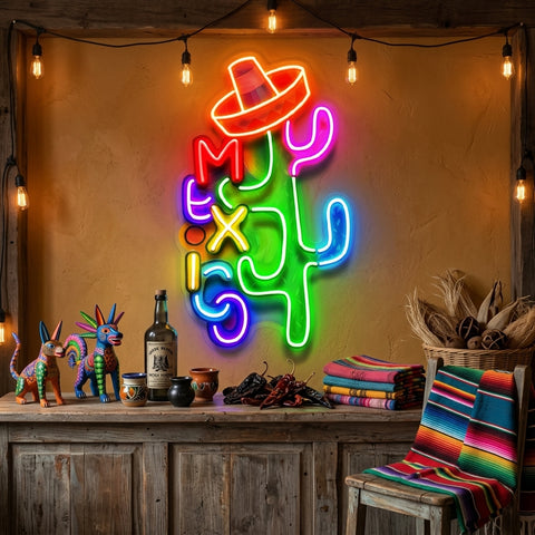 Colorful Mexican Theme Design Abstract Art LED Neon Sign Light Pop Art