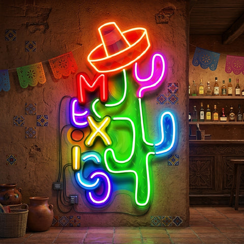 Colorful Mexican Theme Design Abstract Art LED Neon Sign Light Pop Art